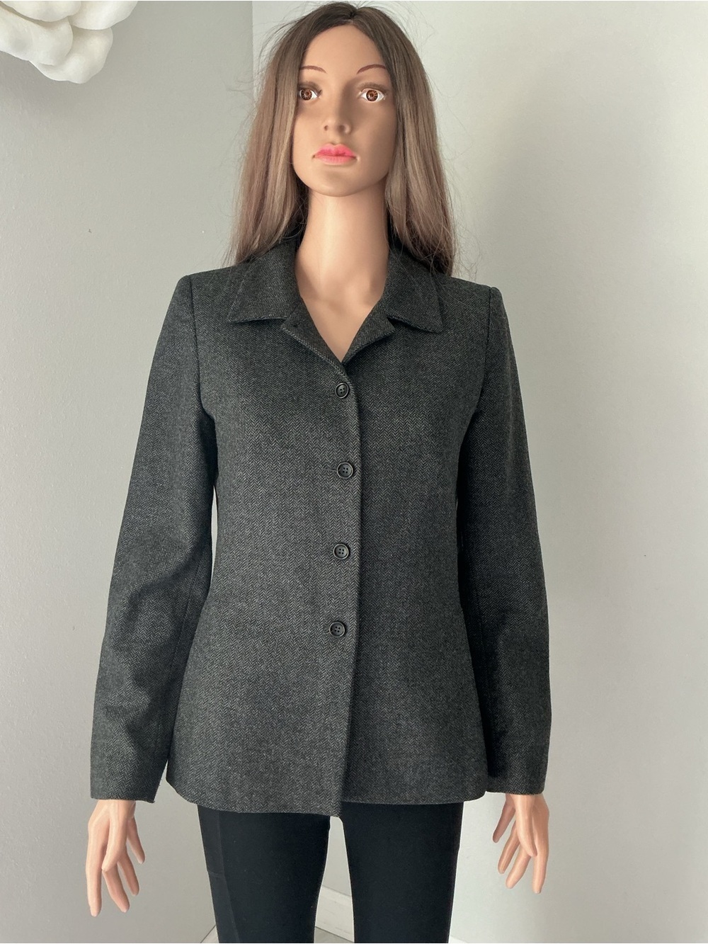 Gerard Darel Dark Gray Button-Front Blazer